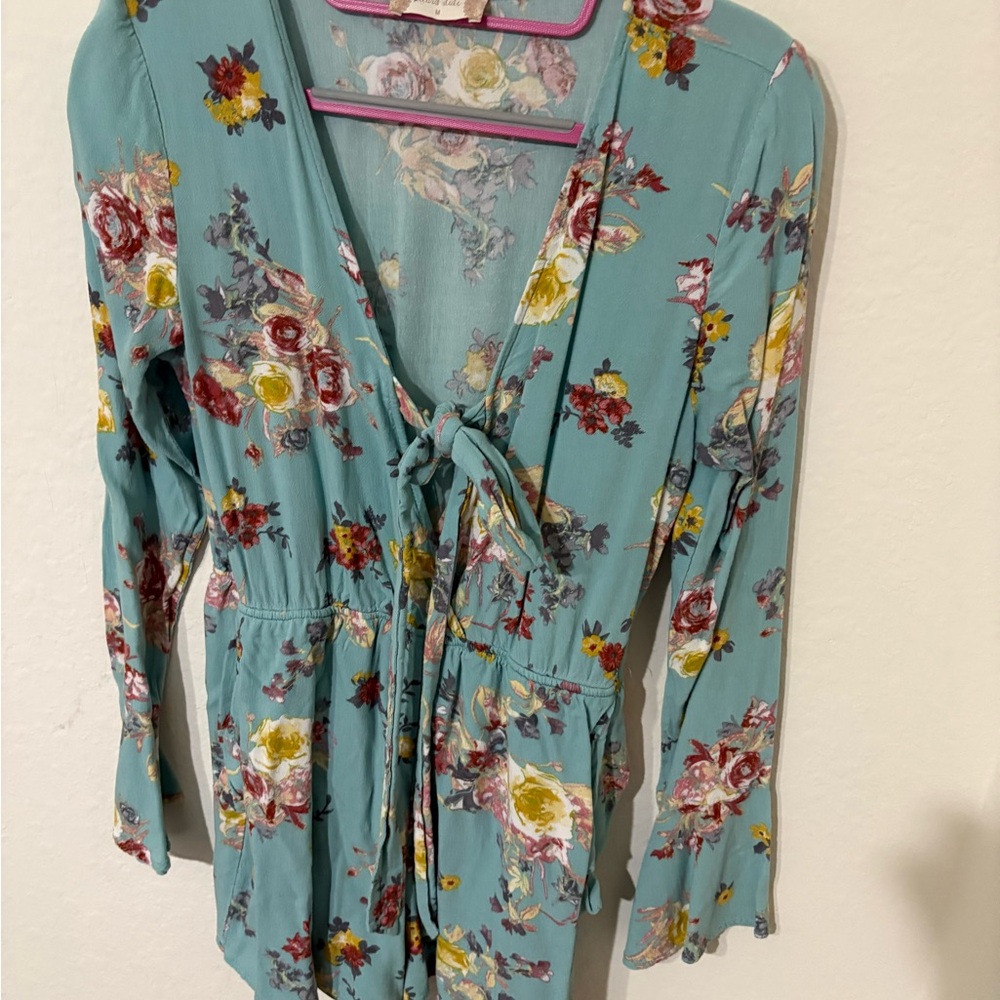 Altar'd State Floral Romper with Tie Detail. EUC. From a clean & smoke-free home